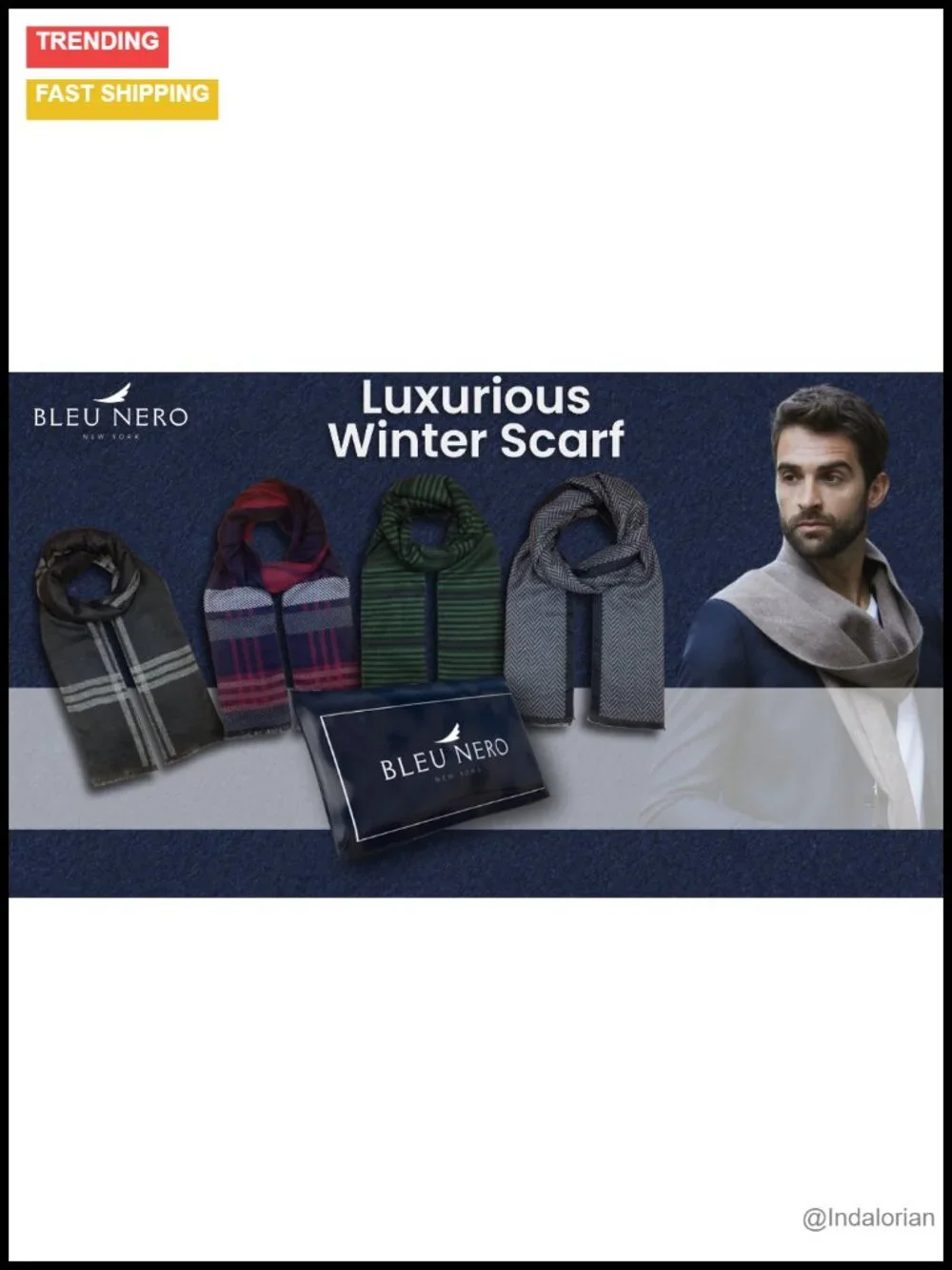 Luxurious Cashmere Feel Plaid Winter Scarf for Men